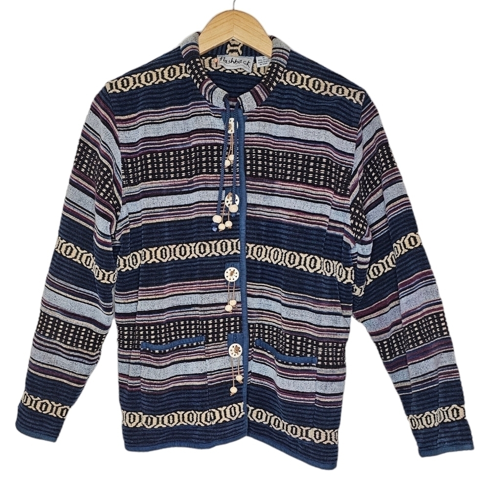 Vintage Flashback Western Button Down Sweater Size Medium 100% Cotton